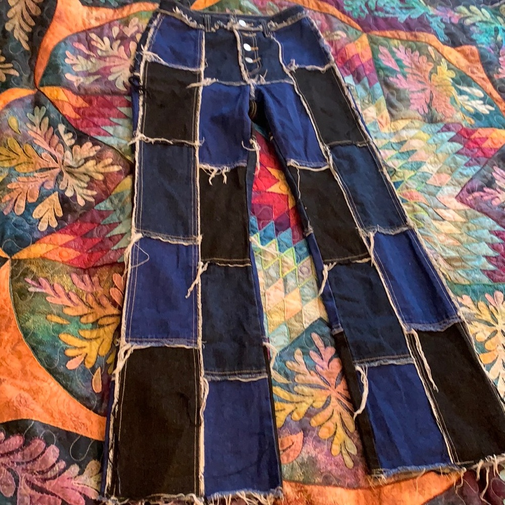patch work pants - Picture 1 of 3